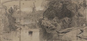 Paesaggio fluviale, probabilmente vicino a Thorpe, Norfolk da John Sell Cotman