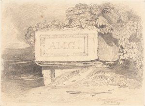 Tomba rovinata con iscrizione "A.M.G." da John Sell Cotman
