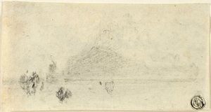 Schizzo di Mont Saint Michel (recto); Edifici accanto all