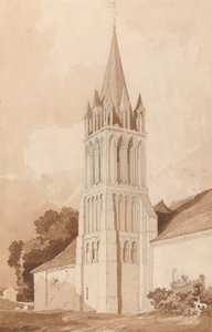 Vista sud-est della Chiesa di Ifs, vicino a Caen, Normandia da John Sell Cotman