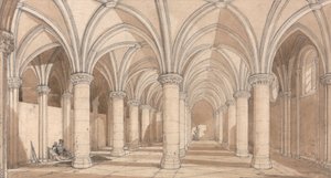 La Sala dei Baroni, Mont Saint Michel da John Sell Cotman