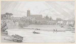 La città di Beccles vista dal ponte, Suffolk da John Sell Cotman
