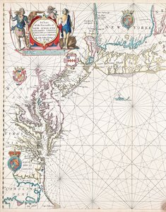 Carta delle coste del mare del New England, New Jersey, Virginia, Maryland e Carolina da Cape Cod a Cape Hatteras da John Seller
