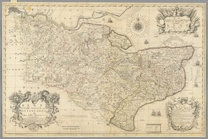 Kent, effettivamente rilevato e delineato da John Seller, c.1680 (incisione) da John Seller