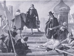 La fuga dei cinque membri, illustrazione da The History of the British People pubblicato da Waverley, c.1940 da John Seymour Lucas