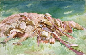 Highlanders che riposano al fronte, 1918 da John Singer Sargent