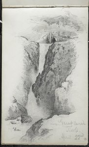 Grande cascata, Tivoli, Italia, 22 aprile 1869