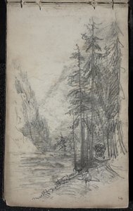 Paesaggio montano con alberi, 1871-72 da John Singer Sargent
