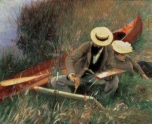 Paul Helleu che disegna sua moglie, 1889 da John Singer Sargent