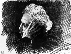 Ritratto di Gabriel Fauré (1845 - 1924), compositore francese. Carboncino del suo amico John Singer Sargent (1898) da John Singer Sargent