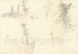 Soldati in un paesaggio devastato [recto], 1918 da John Singer Sargent