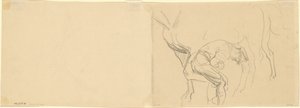 Studio per "Ferratura dei cavalli di cavalleria al fronte" (verso) da John Singer Sargent