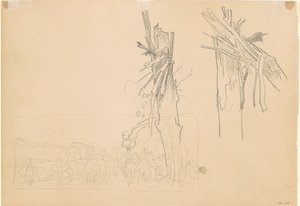 Due Alberi Spezzati; e Studio per "La Strada" (verso) da John Singer Sargent
