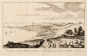La prospettiva della città di Dundee da est