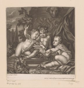 Tre cupidi con un uccello da attributed to John Smith