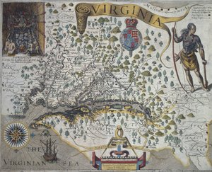 Mappa della Virginia: Inserto (in alto a sinistra) che mostra l