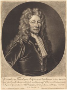 Sir Christopher Wren da John Smith after Sir Godfrey Kneller
