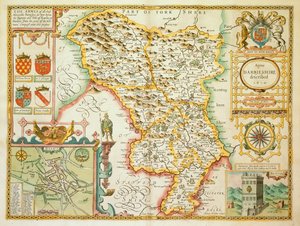 Mappa della contea di Derbyshire, da 