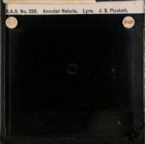 Lastra di vetro astronomica della Nebulosa Anulare in Lyra da John Stanley Plaskett
