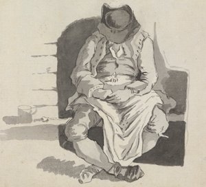 Studio di un uomo che dorme su una panchina da John Taylor