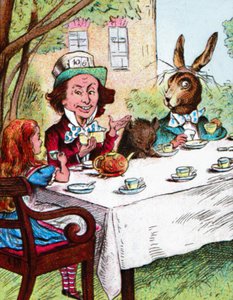 Alice al tè del Cappellaio Matto, c1910 da John Tenniel