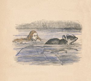 Alice che nuota con un topo in una pozza, 1889
