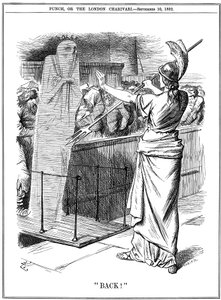 Britannia che trattiene il colera nei porti britannici da John Tenniel