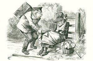 La Germania ruba alla Gran Bretagna la posizione di leader mondiale nel commercio e nella manifattura. Vignetta di John Tenniel da Punch, 5 settembre 1896 da John Tenniel
