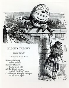 Humpty Dumpty, illustrazione per la filastrocca di Lewis Carroll da John Tenniel