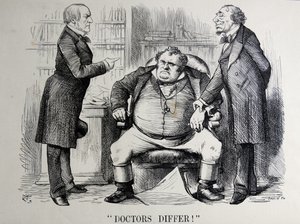 Satira politica raffigurante William Ewart Gladstone, Benjamin Disraeli e John Bull da John Tenniel