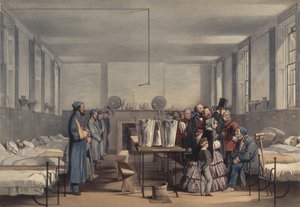 La regina Vittoria e il principe Alberto visitano i soldati feriti nella guerra di Crimea, all