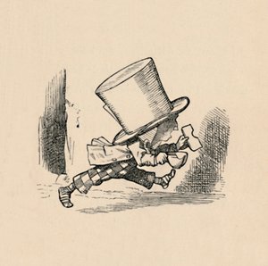 Il Cappellaio Matto, nel capitolo Le Torte, 1889 da John Tenniel