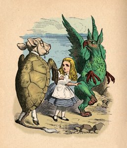 La Finta Tartaruga, Alice e il Grifone, 1889 da John Tenniel