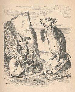 La Finta Tartaruga, il Grifone e Alice, 1889 da John Tenniel