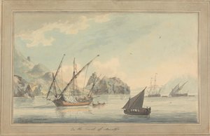 Navi al largo della costa di Amalfi da John Thomas Serres