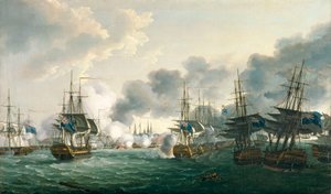 La battaglia di Copenaghen, 2 aprile 1801 da John Thomas Serres