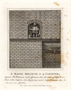 Bassorilievo di un giardiniere sul muro di Mr da John Thomas Smith