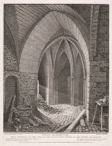 Ingresso orientale alla cella nella torre sud-occidentale della Torre di Londra da John Thomas Smith