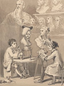 Hogarth che Posa per Roubiliac per il Suo Busto