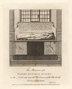 Monumento di Lady Frances Kniveton, Duchessa di Dudley, moglie di Sir Gilbert Kniveton, nella chiesa di St Giles in the Fields