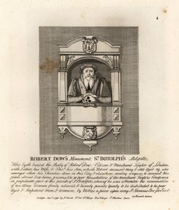 Monumento al mercante sarto e filantropo Robert Dow in St Botolph