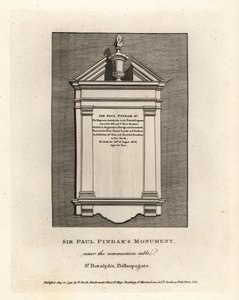 Monumento di Sir Paul Pindar vicino alla tavola della comunione in St Botolph