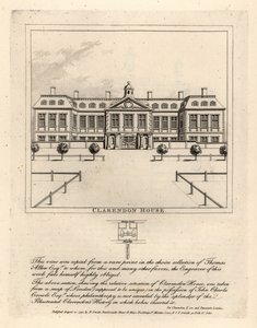 Vista di Clarendon House da St James Street, da una rara stampa nella collezione di Thomas Allen da John Thomas Smith