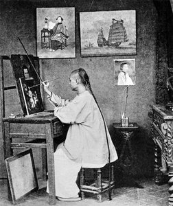 Lumqua, un artista di Hong Kong, c.1870 da John Thomson