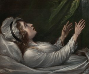 Sarah Trumbull sul letto di morte da John Trumbull