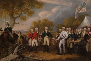 La resa del generale Burgoyne a Saratoga, 16 ottobre 1777 da John Trumbull