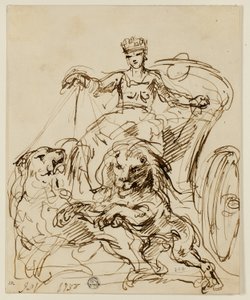 Cibele su carro trainato da leoni da John Vanderbank