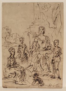 Schizzo per un ritratto di famiglia, 1730 da John Vanderbank