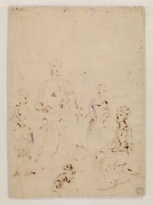 Schizzo per un ritratto di famiglia, verso da John Vanderbank