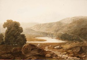 No.1607 Valle del fiume Mawddach, Galles, c.1805 da John Varley